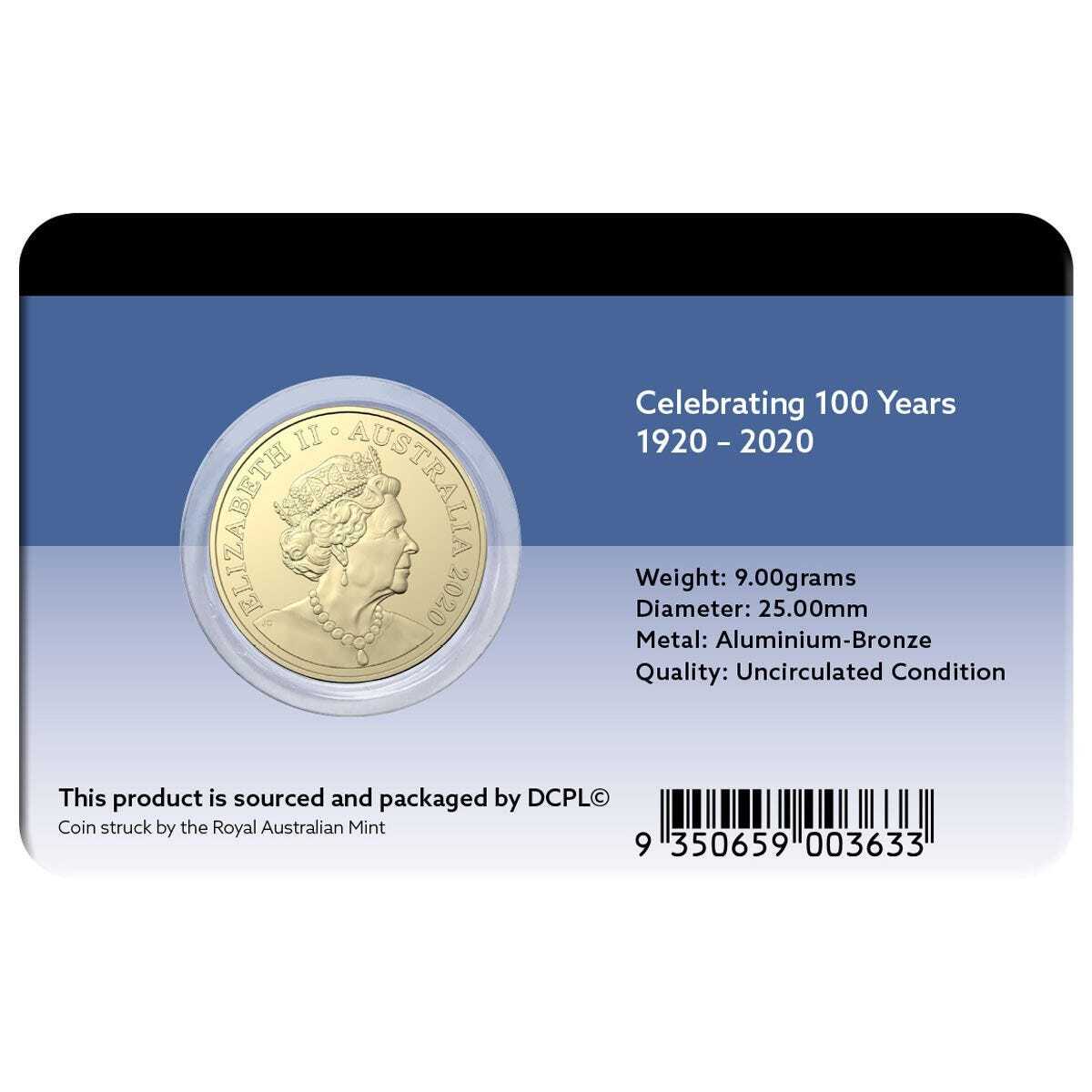 2020 $1 QANTAS Centenary UNC Coin Pack
