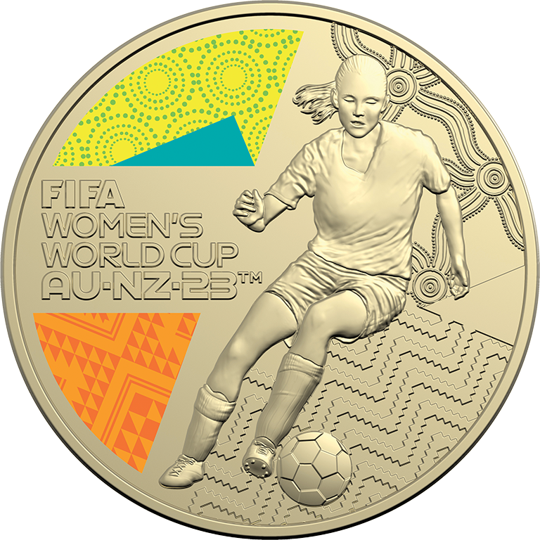 2023 $1 FIFA Women's World Cup Australia and New Zealand Coloured UNC Coin