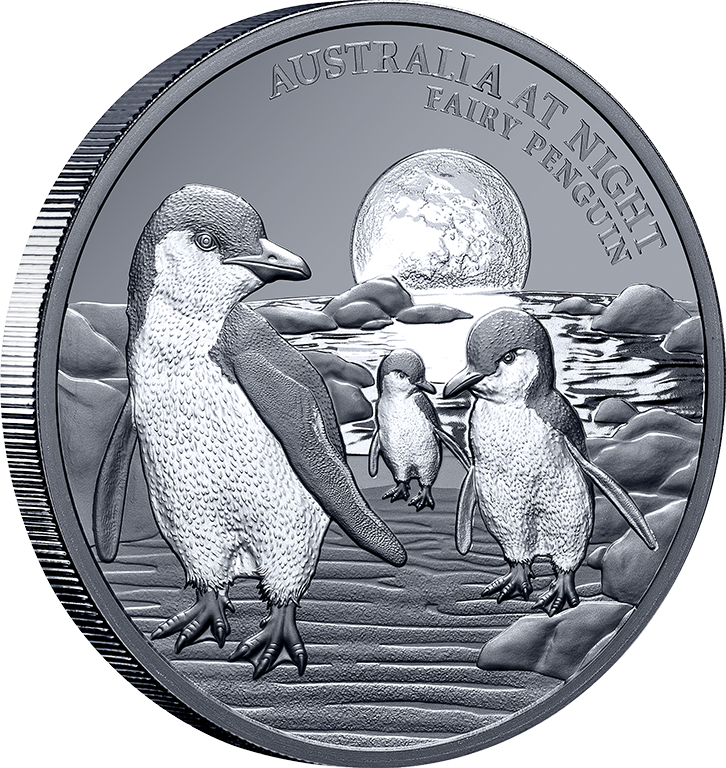 2024 $1 Australia at Night Fairy Penguin 1oz Silver Black Proof Coin