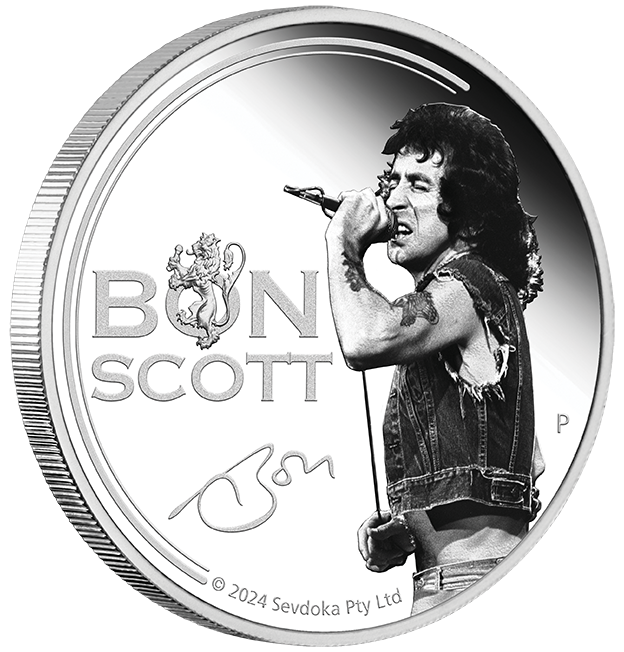 2024 $1 Bon Scott 1oz Coloured Silver Proof