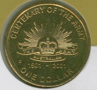 2001 $1 Centenary of the Aust Army C