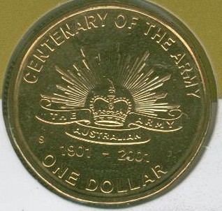 2001 $1 Centenary of the Aust Army S