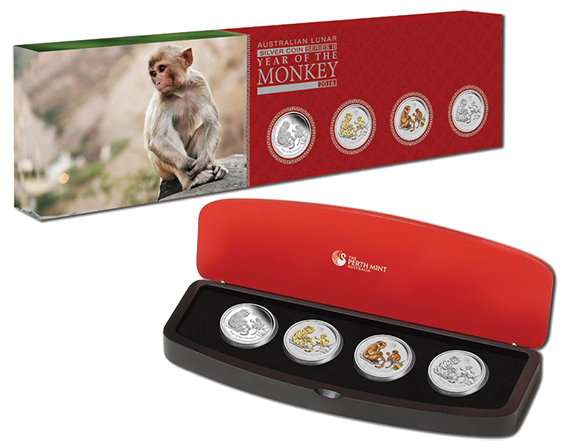 2016 $1 Lunar Year of the Monkey Silver Typeset