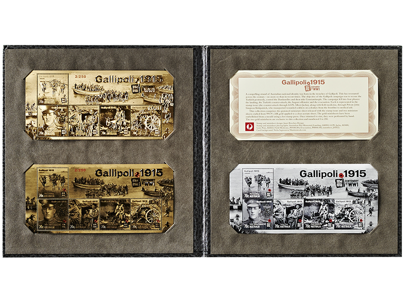 Centenary of Gallipoli Gold Minisheet Collection