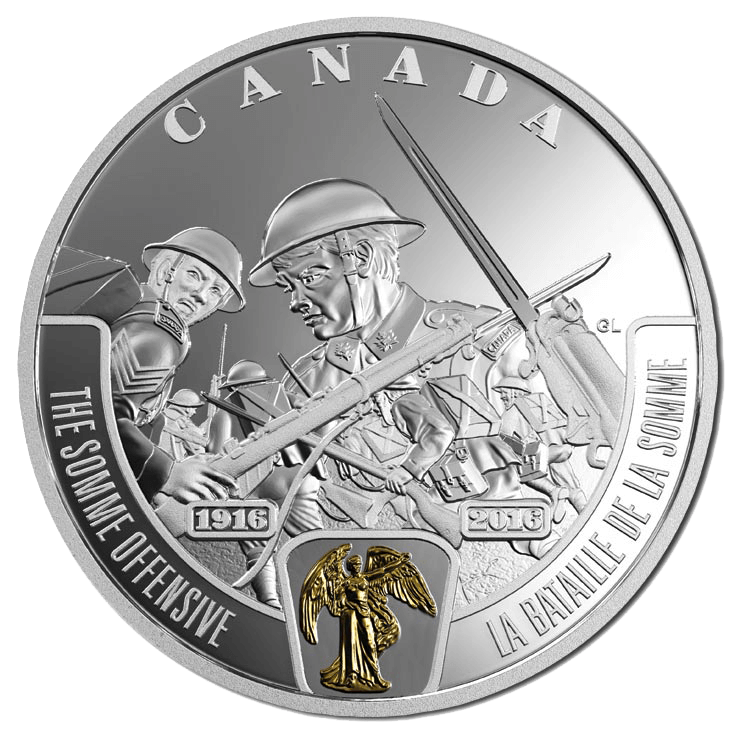 Canada 2016 $20 The Somme Offensive Gilded 1oz Silver Proof