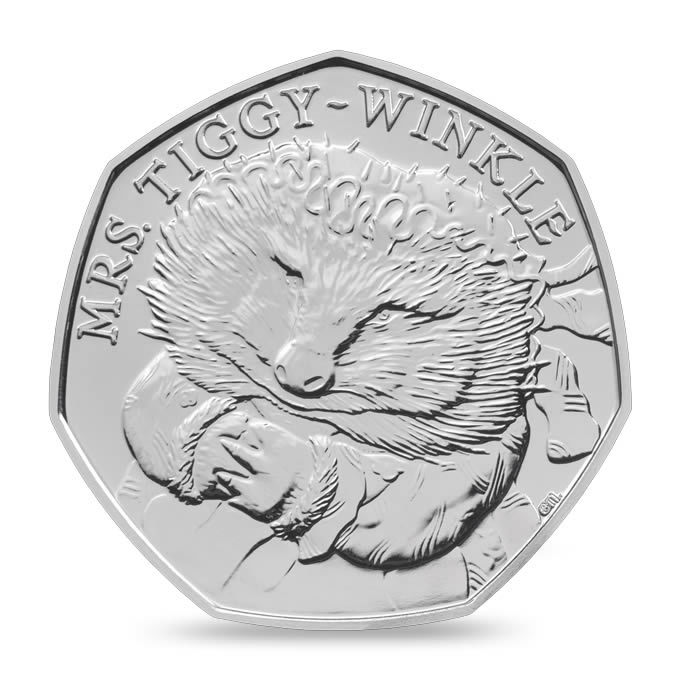 2016 UK 50p Mrs Tiggy Winkle 150th Anniversary BU