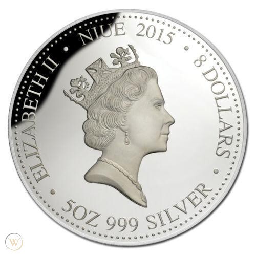 2015 Niue $8 Year of the Goat Silver Proof Gilded Coin