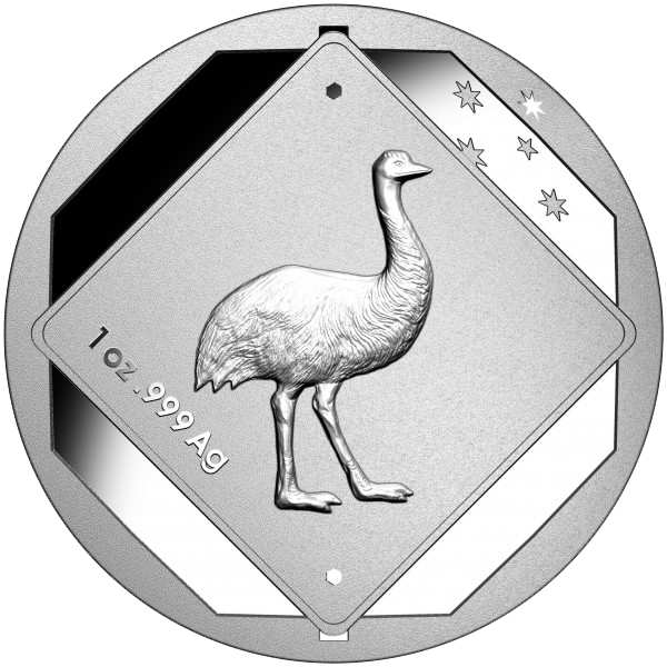 2015 $1 Australian Road Sign Series Emu Silver Proof
