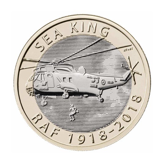 2018 £2 RAF Centenary Sea King Brilliant Unc