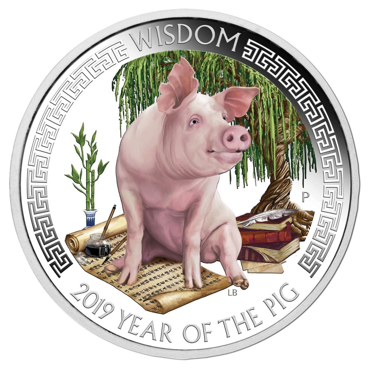 2019 Year of the Pig $1 Wealth & Wisdom 1oz Silver Proof Coin Pair