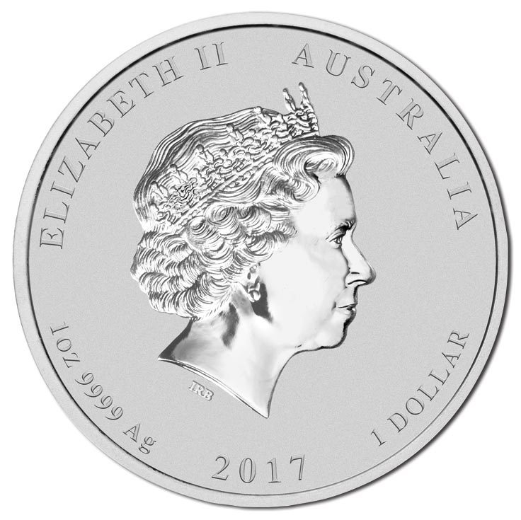 2017 $1 Year Of The Rooster Gilded 1oz Silver BU
