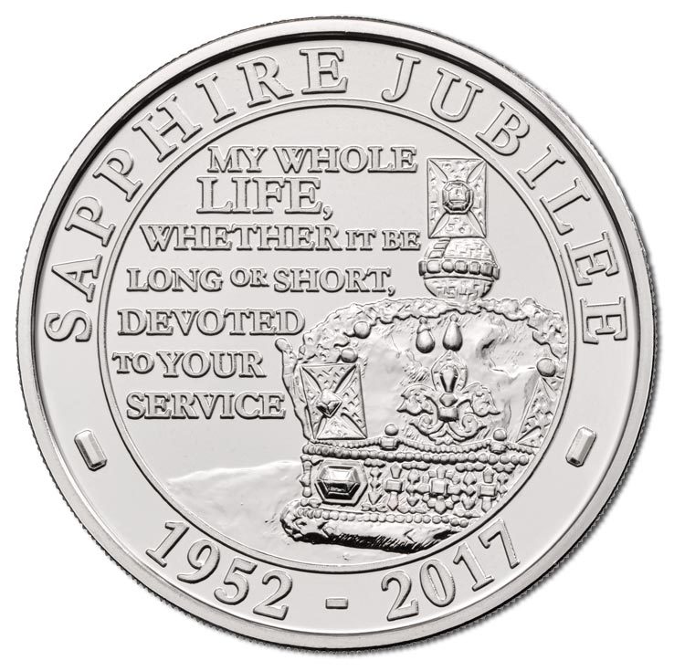 2017 £5 Queens Sapphire Jubilee BU