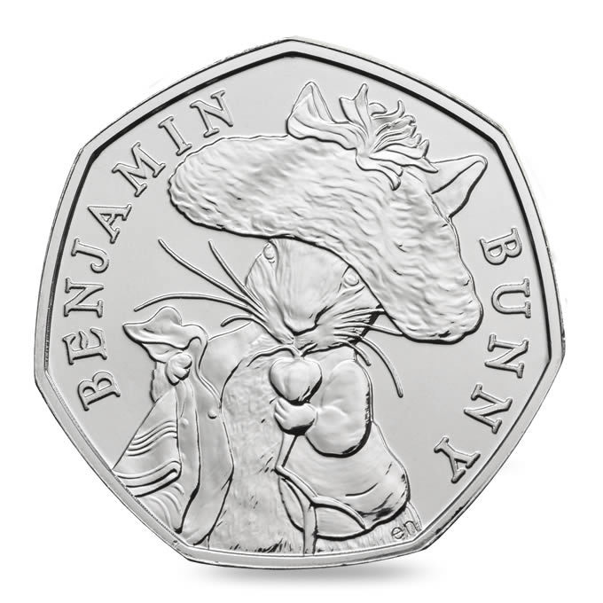 2017 50p Benjamin Bunny UK BU Coin