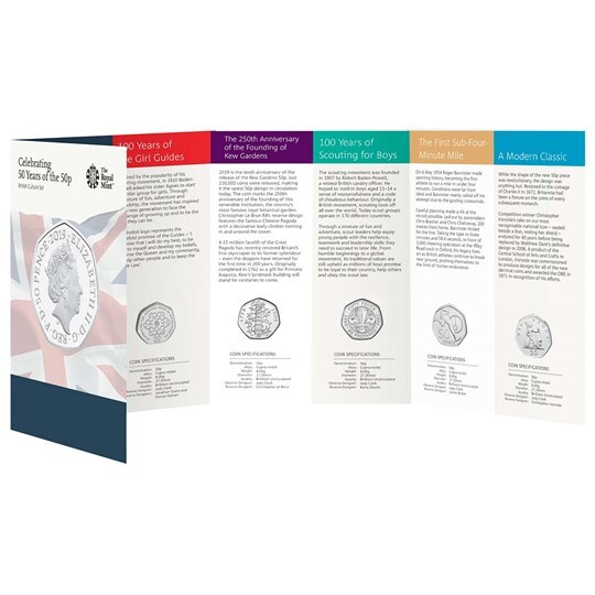 2019 50 Years of the 50p Brilliant UNC Coin Set