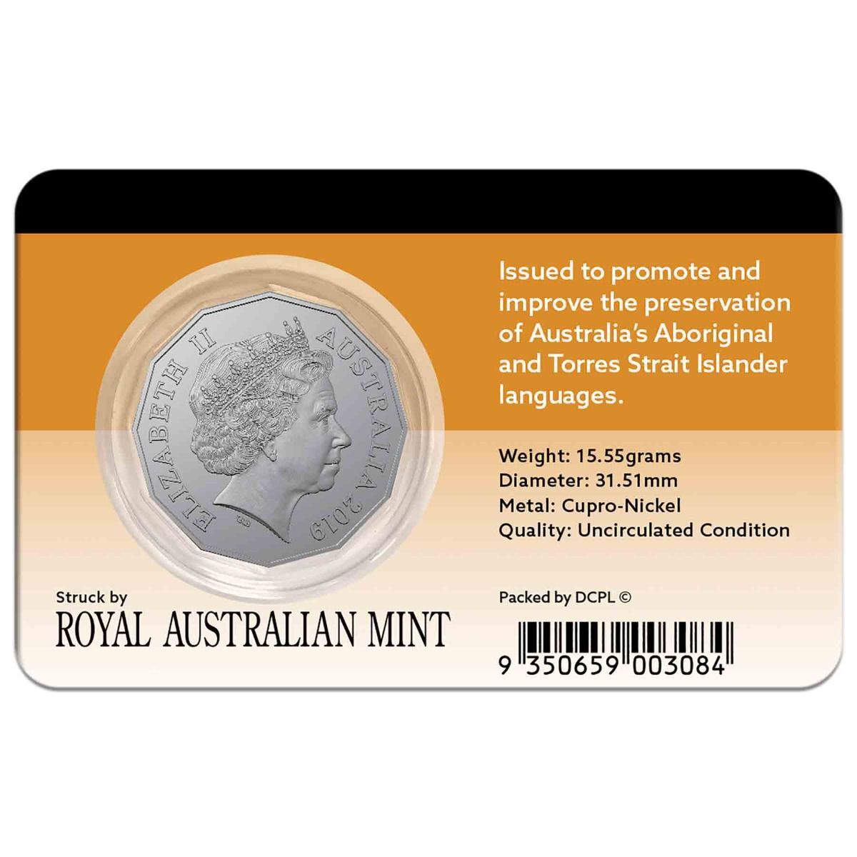 2019 50c International Year of Indigenous Languages UNC