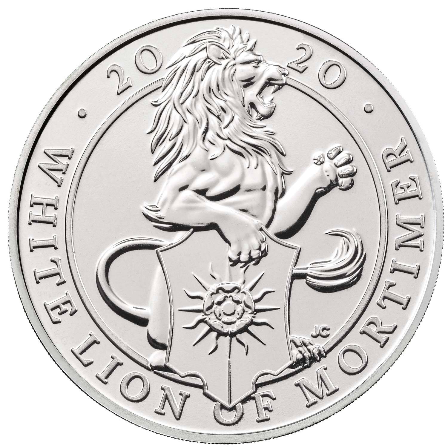 2020 £2 Queen's Beasts White Lion of Mortimer Brilliant Unc Coin
