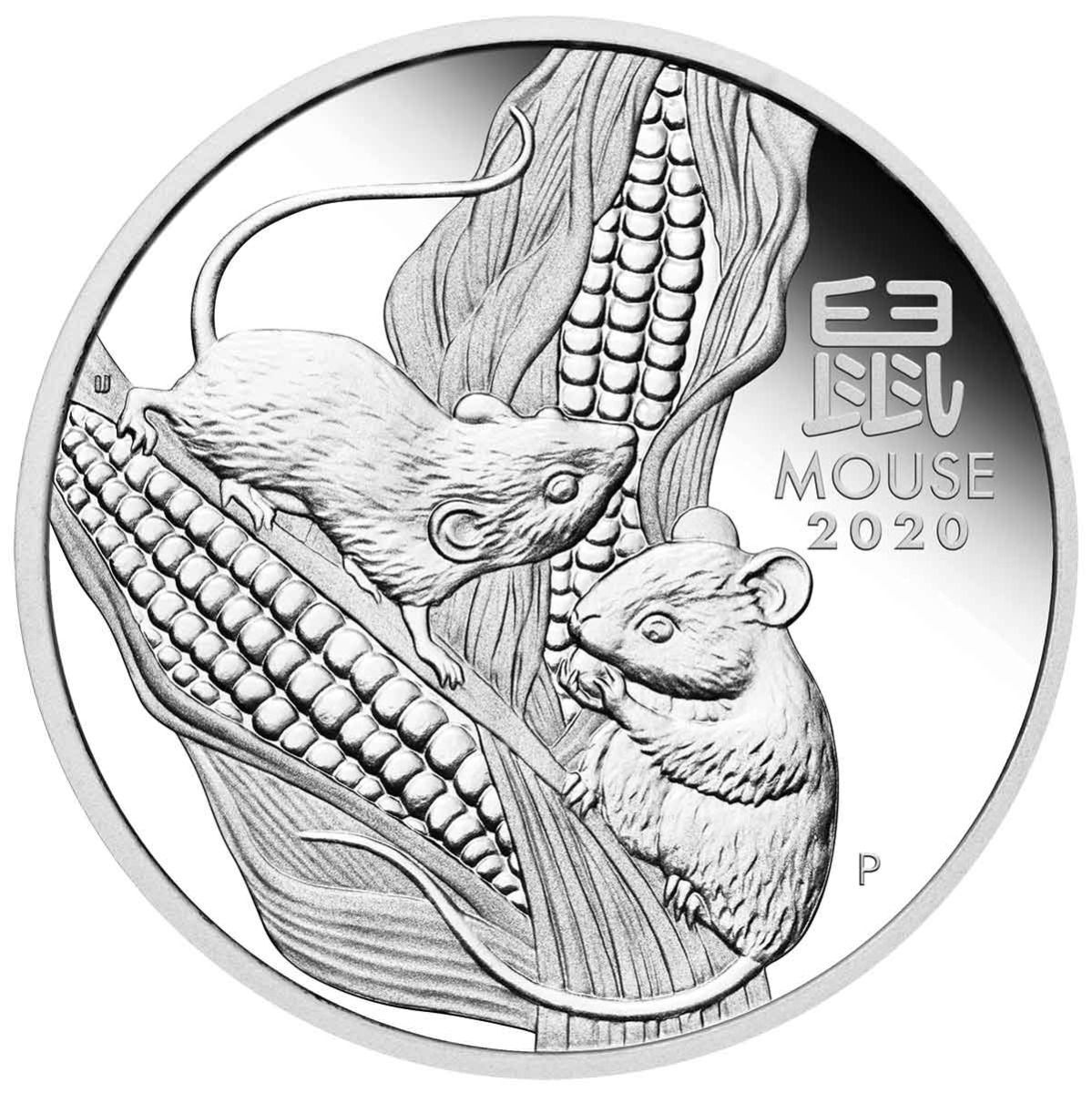 2020 $1 Year of the Mouse 1oz Silver Proof Coin