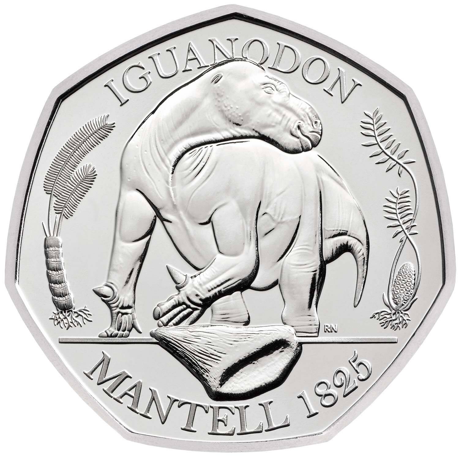 2020 50p Dinosauria - Iguanadon BU Coin
