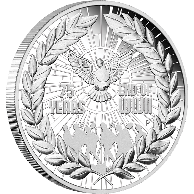 2020 $1 75th Anniversary of the End of WWII 1oz Silver Proof Coin