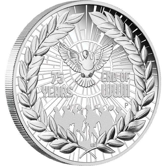 2020 $1 75th Anniversary of the End of WWII 1oz Silver Proof Coin