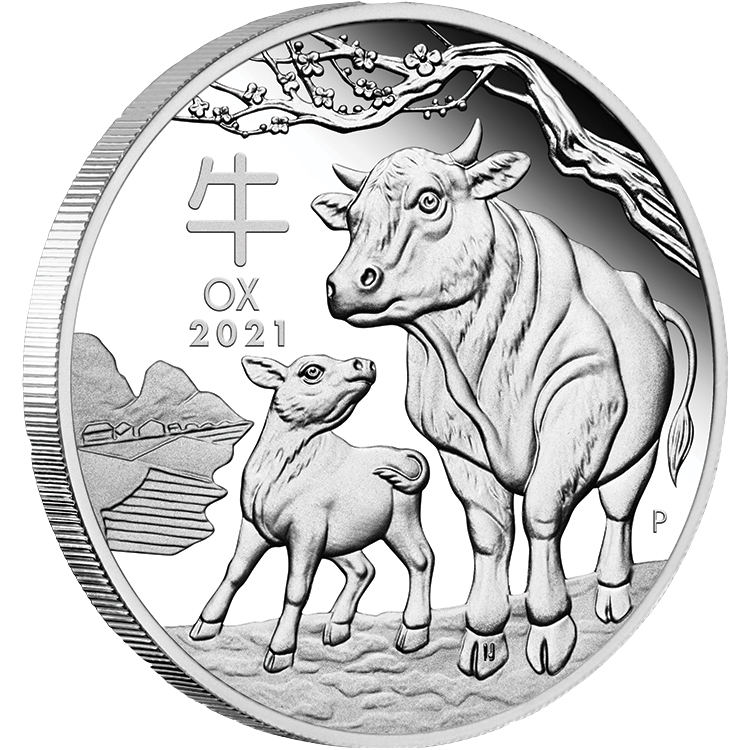 2021 $1 Year of the Ox 1oz Silver Proof