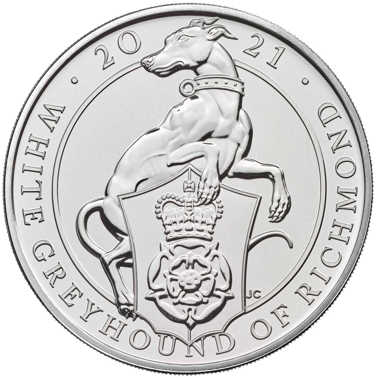 2021 £5 Queen's Beasts White Greyhound of Richmond BU Coin