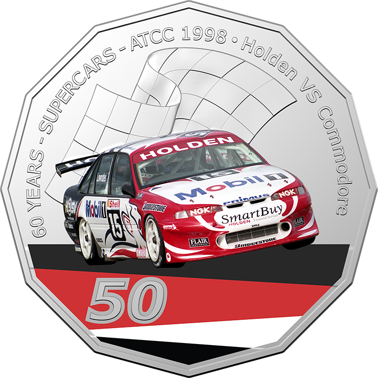 2020 50c 60 Years of Australian Touring Car Champians Holden VS Commodore UNC Coin