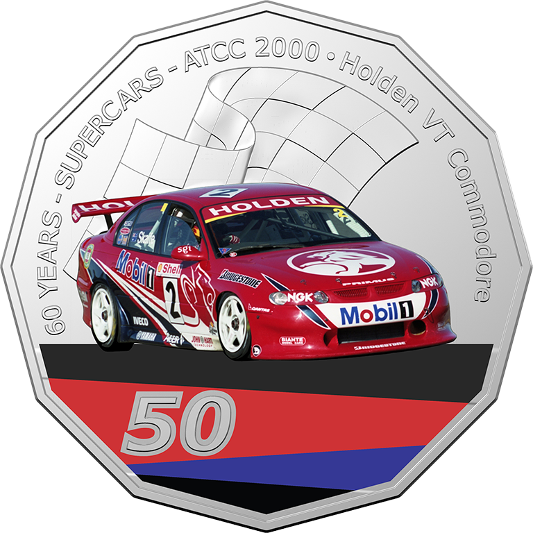 2020 50c 60 Years of Australian Touring Car Champians Holden VT Commodore UNC Coin