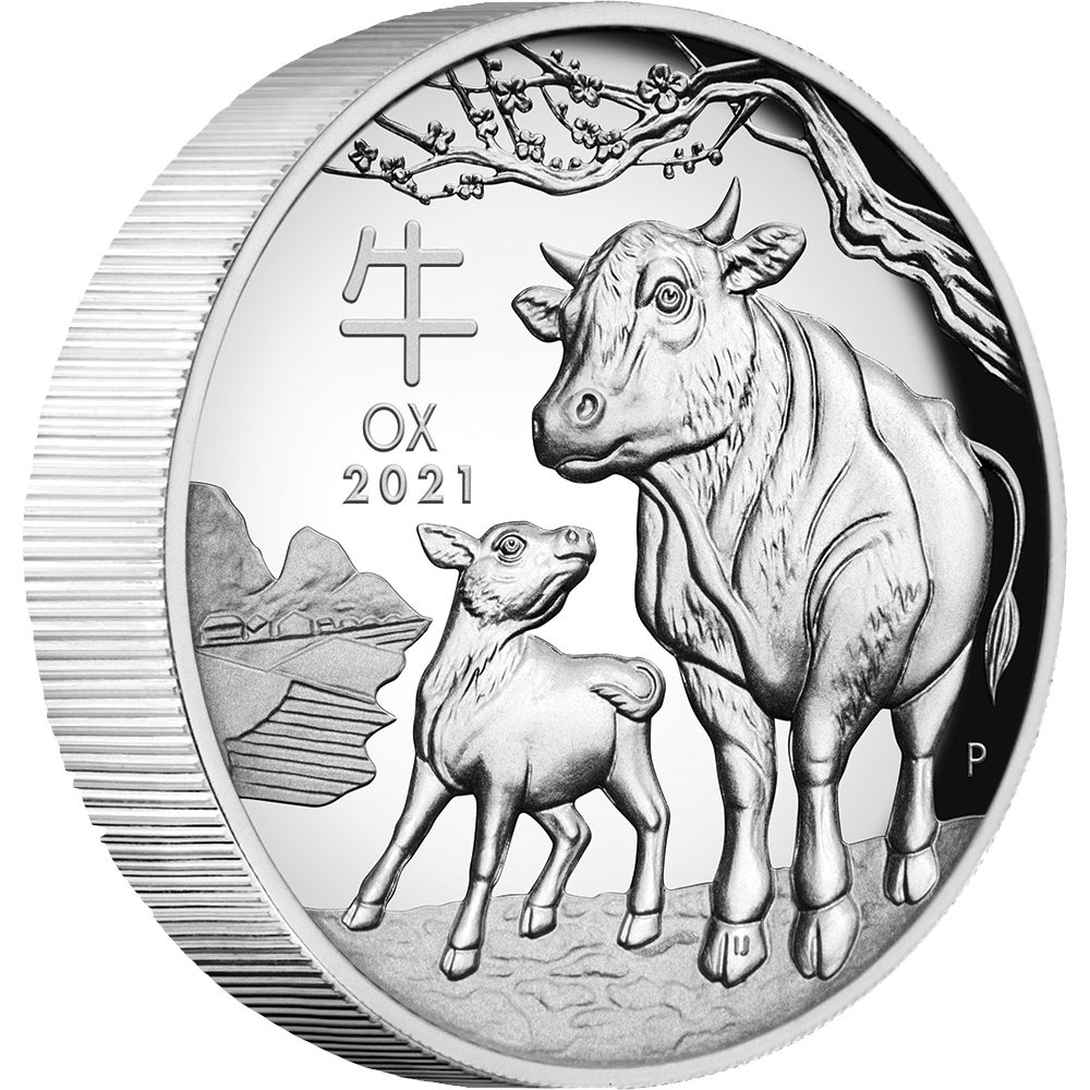 2021 $1 Year of the Ox 1oz High Relief Silver Coin