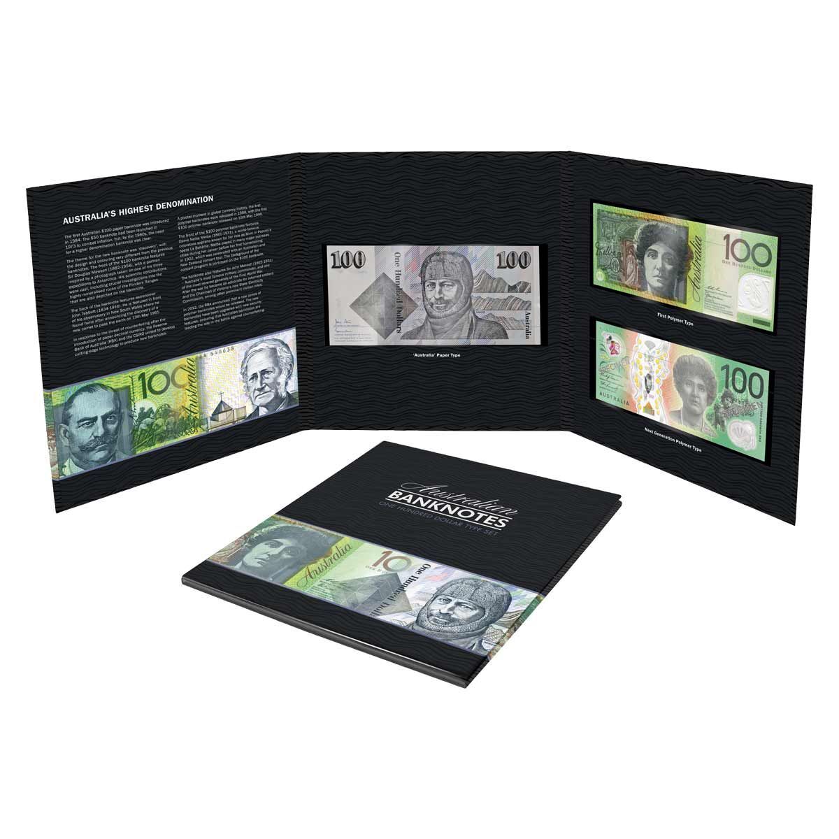 Australian $100 Banknote Type Set