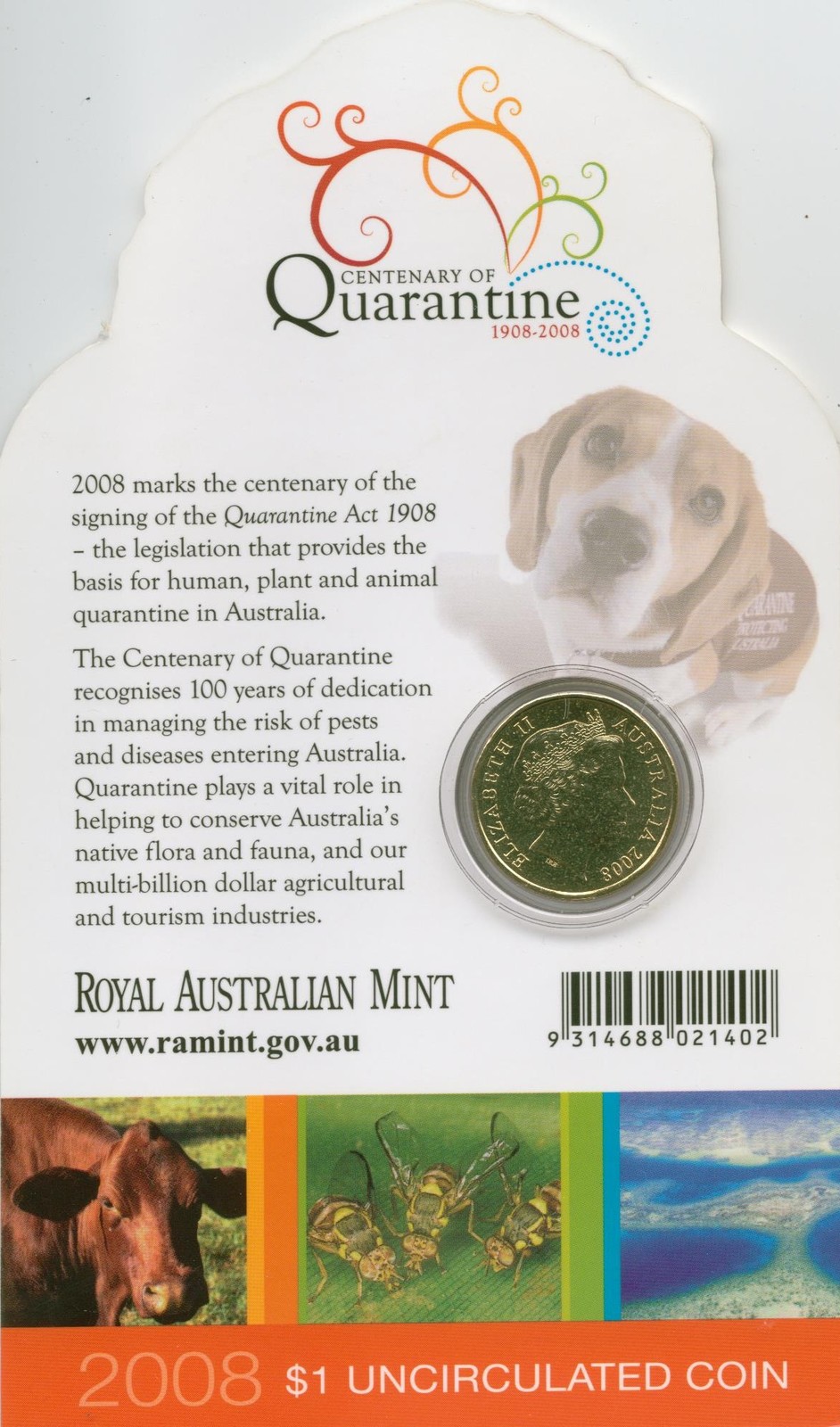 2008 $1 Centenary of Quarantine
