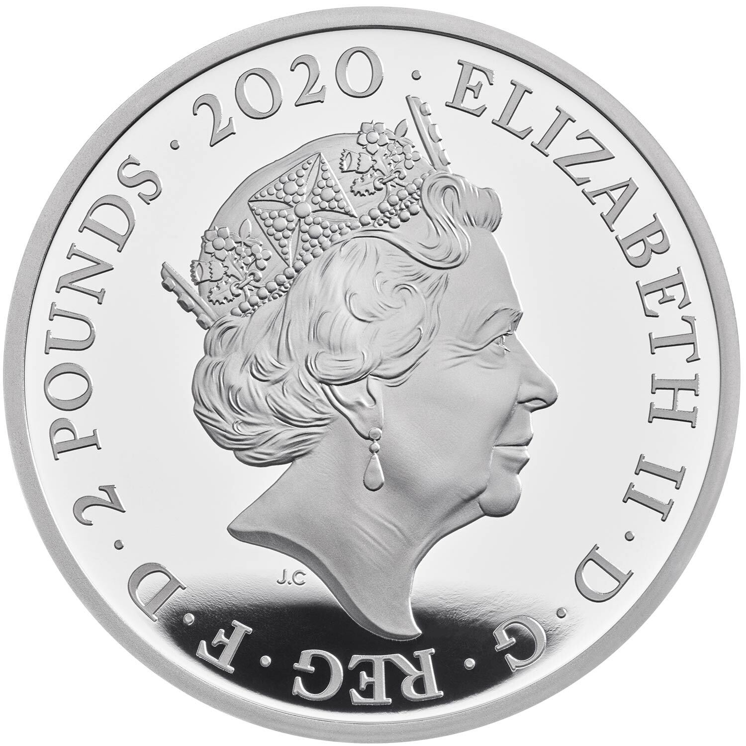 2020 £2 David Bowie 1oz Coloured Silver Proof Coin