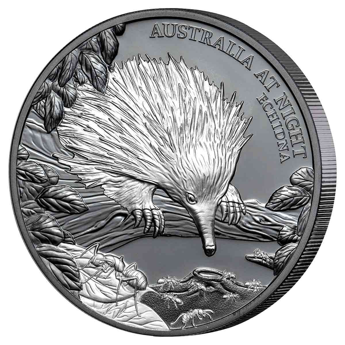 2020 $1 Australia at Night -  Echidna Silver Black Proof Coin