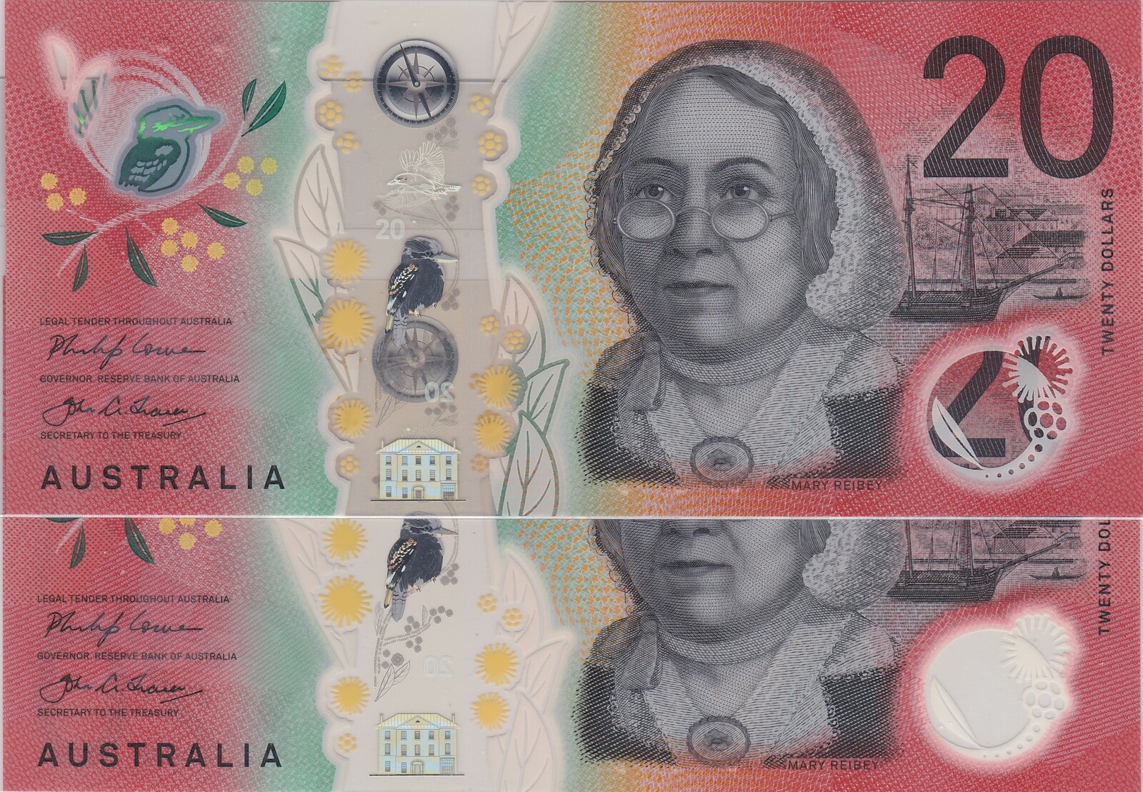 2019 $20 First Prefix AA19 Lowe/Fraser Consecutive UNC Pair