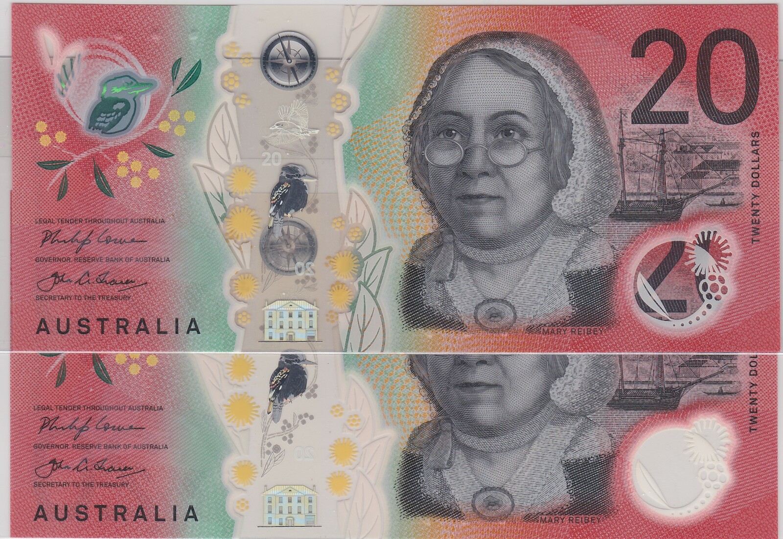 2019 $20 Last Prefix EA19 Lowe/Fraser aUNC Consecutive Pair