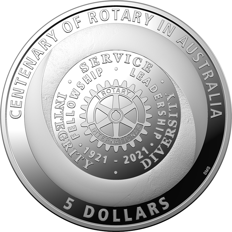 2021 $5 Centenary of Rotary Australia Silver Proof Coin
