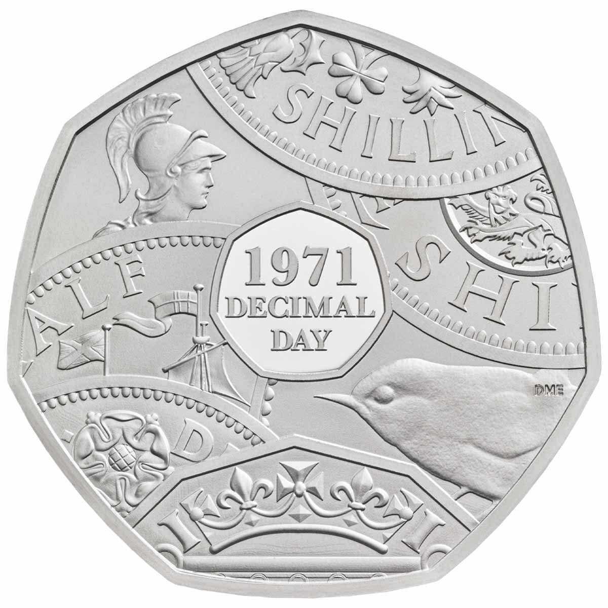 2021 50p Decimal Day Silver Proof Coin