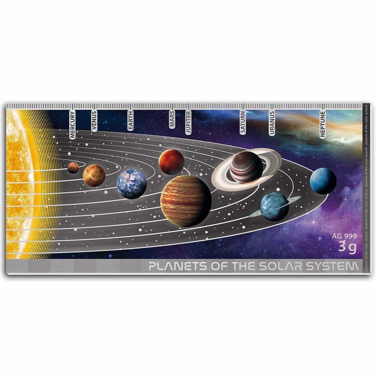 Planets of the Solar System - Neptune 3g Silver Flat Bar