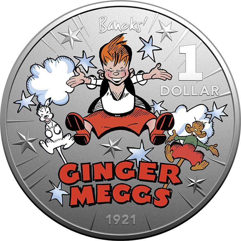 2021 $1 Centenary of Ginger Meggs 1/2oz Silver Frosted 2 Coin Set