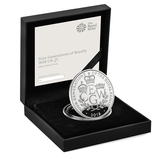 2018 £5 Four Generations Silver Proof Coin