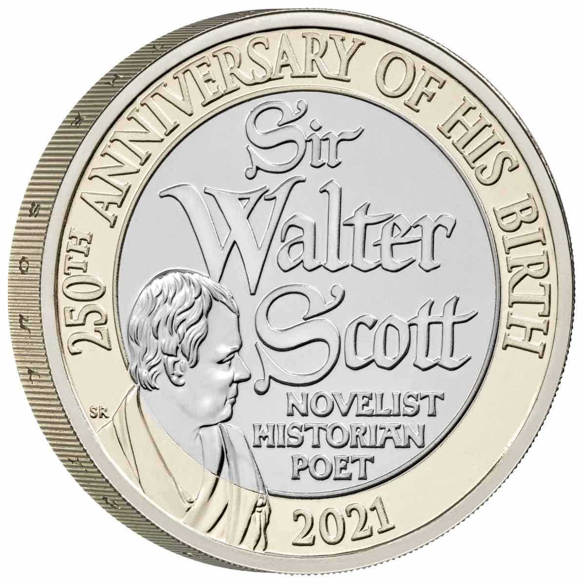 2021 £2 250th Anniversary of Sir Walter Scott BUNC Coin