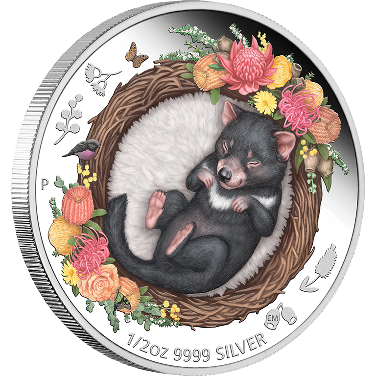 2021 Dreaming Downunder - Tasmanian Devil 1/2oz Silver Coloured Proof Coin
