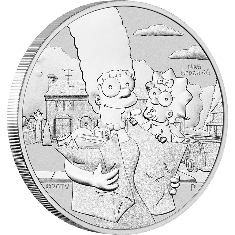 2021 $1 The Simpsons - Marge & Maggie 1oz Silver UNC
