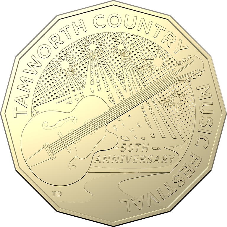 2022 50c Anniversary of Tamworth Country Music Festival AlBr UNC Coin