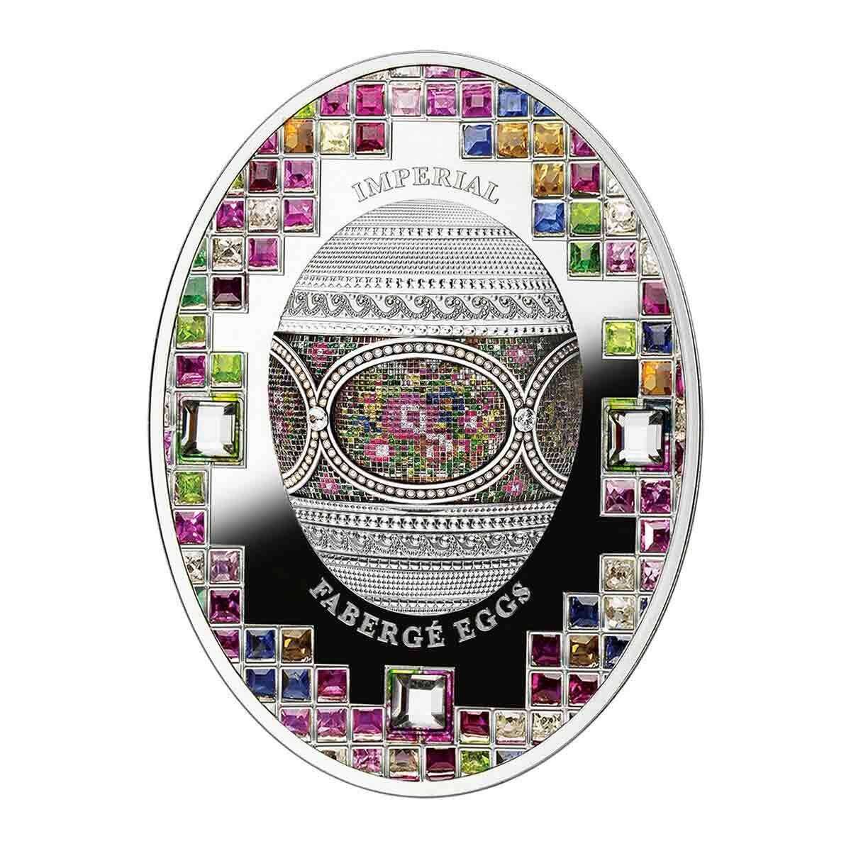 2021 $2 Faberge Egg Mosaic with Crystals Silver Proof
