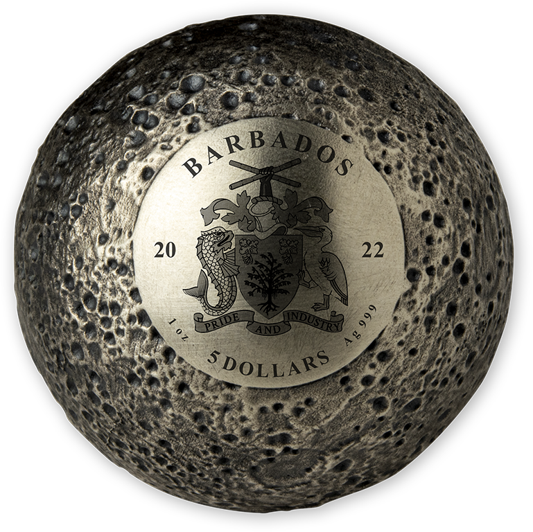 2022 $5 Mercury Sphere 1oz Silver Antiqued Coin