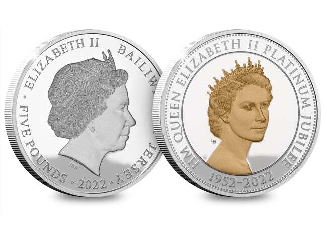 2022 £5 Platinum Jubilee Jersey Silver Proof Coin