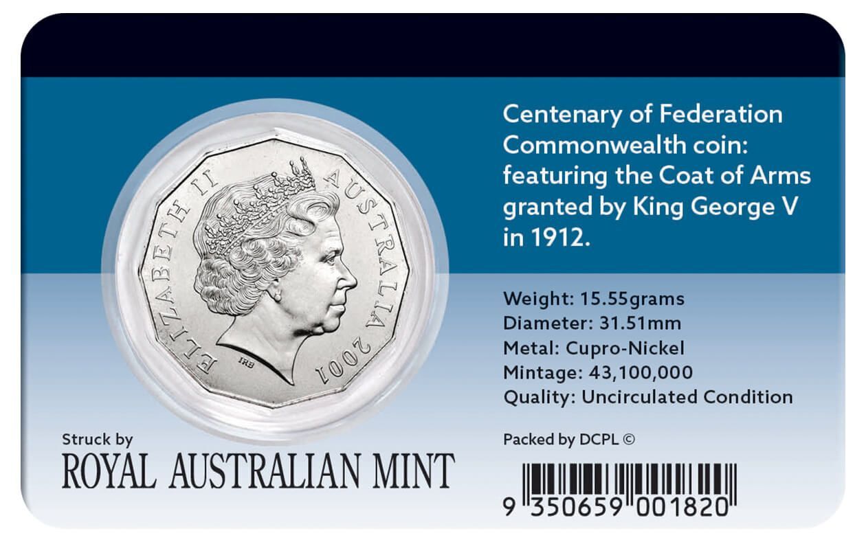 2001 50c Federation Commonwealth Coin Pack