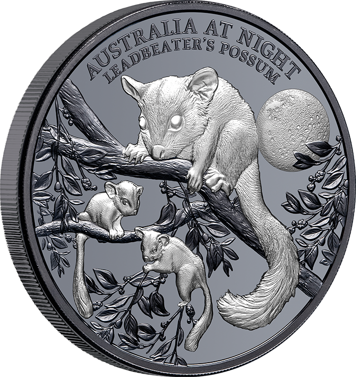 2022 $1 Australia at Night - Leadbeater's Possum Silver Black Proof Coin