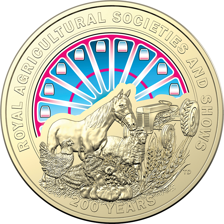 2022 $1 Bicentenary of the Royal Agricultural Society Coloured UNC Coin